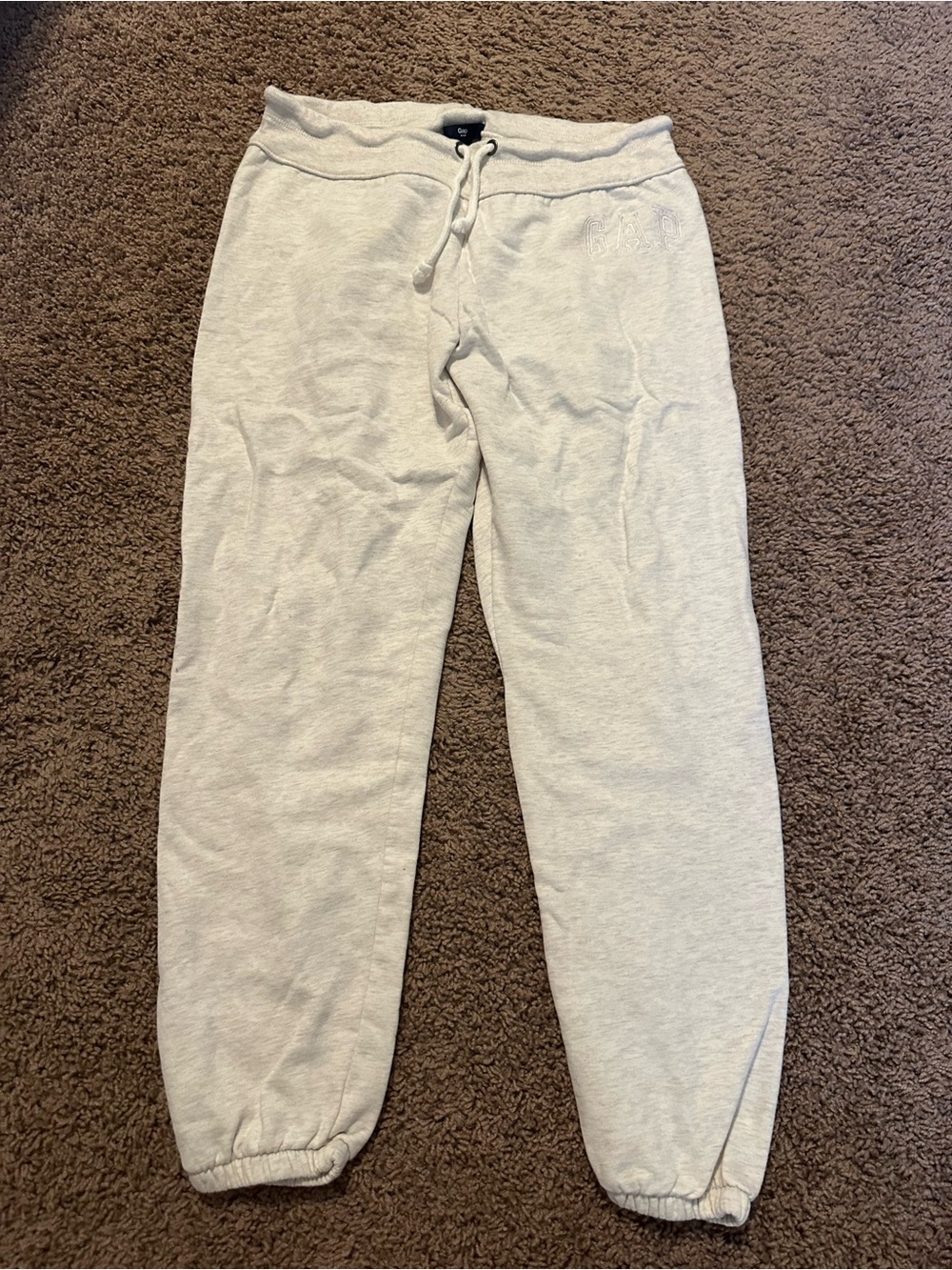 Women’s Light Gray Fleece Jogger Sweatpants - Drawstring Waist